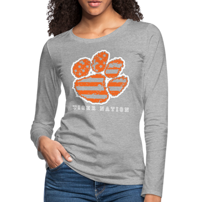 clemson • ladies tiger nation long sleeve - heather gray