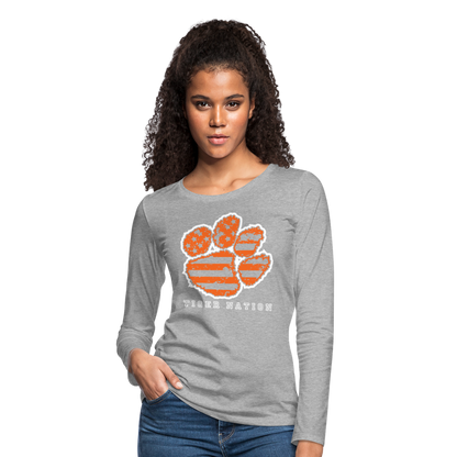 clemson • ladies tiger nation long sleeve - heather gray