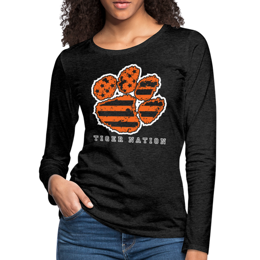 clemson • ladies tiger nation long sleeve - charcoal grey