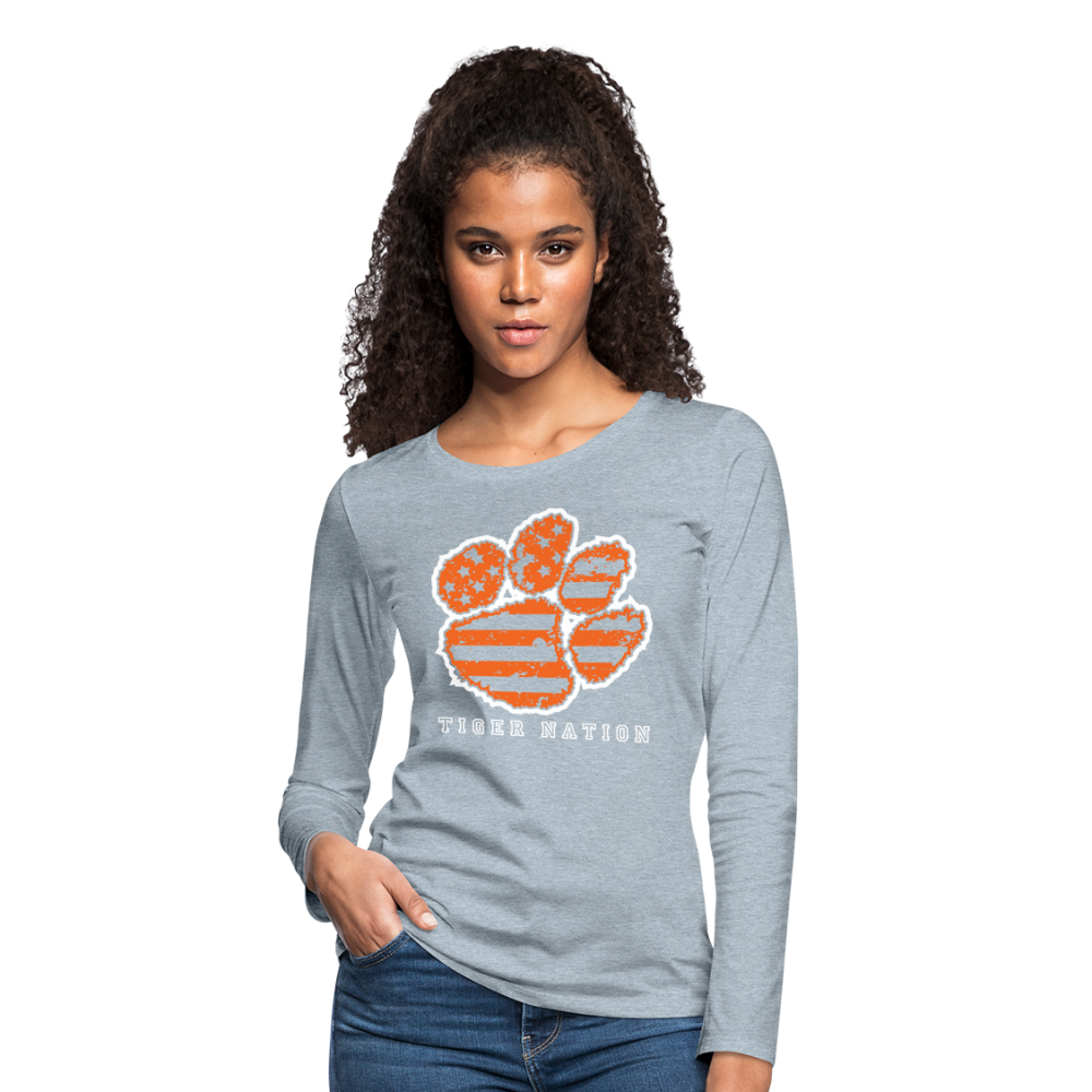 clemson • ladies tiger nation long sleeve - heather ice blue