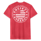society essentials • flag logo (white) - heather red