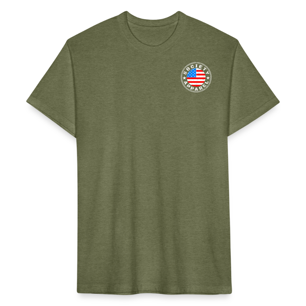 society essentials • flag logo (rwb) - heather military green