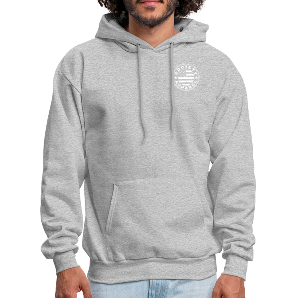 society essentials • branded cotton-poly hoodie - heather gray