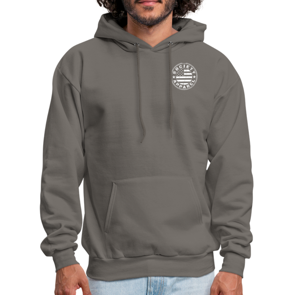 society essentials • branded cotton-poly hoodie - asphalt gray