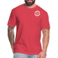 society essentials • sa badge (white) - heather red