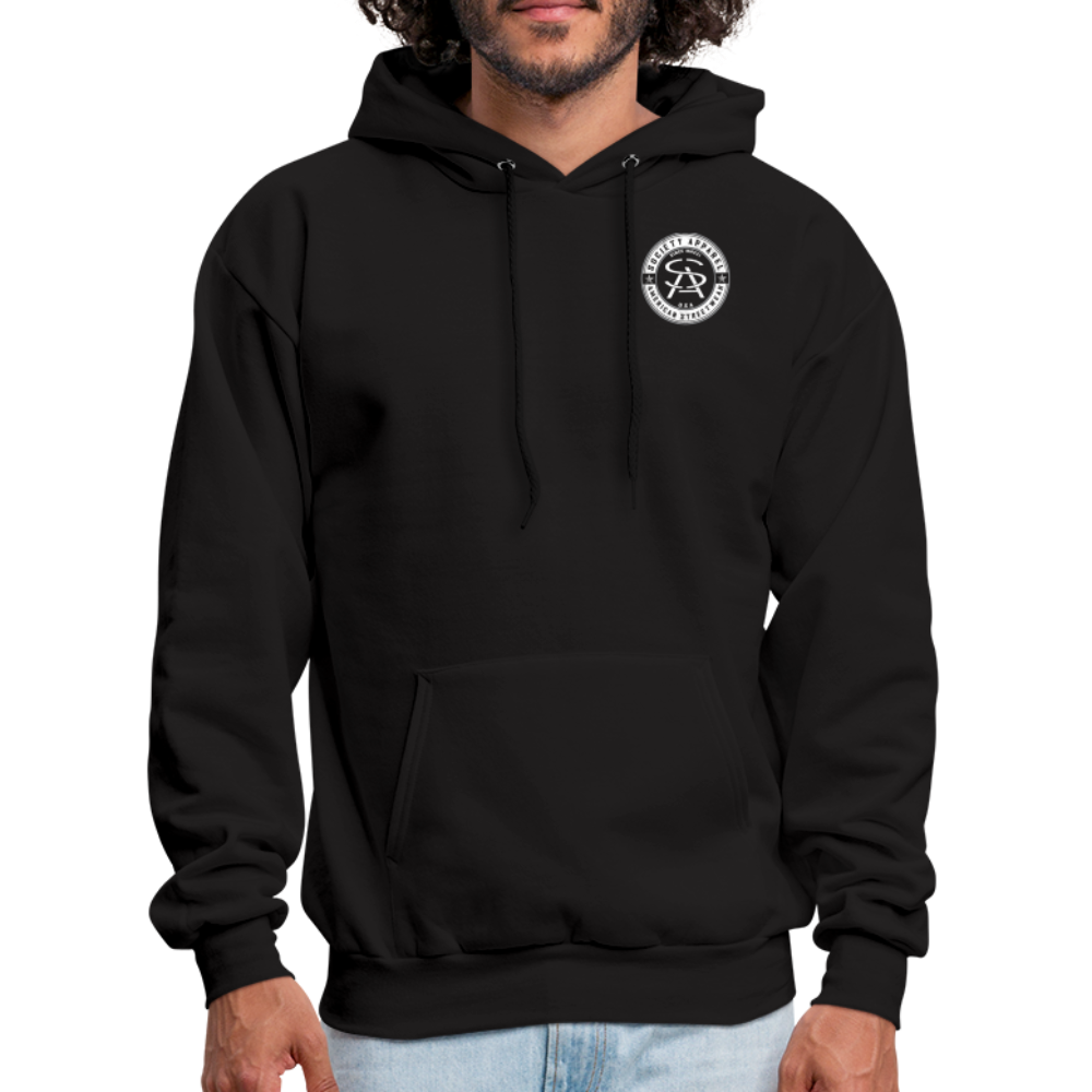 society essentials • sa badge hoodie (white) - black
