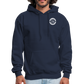 society essentials • sa badge hoodie (white) - navy