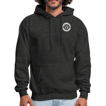 society essentials • sa badge hoodie (white) - charcoal grey