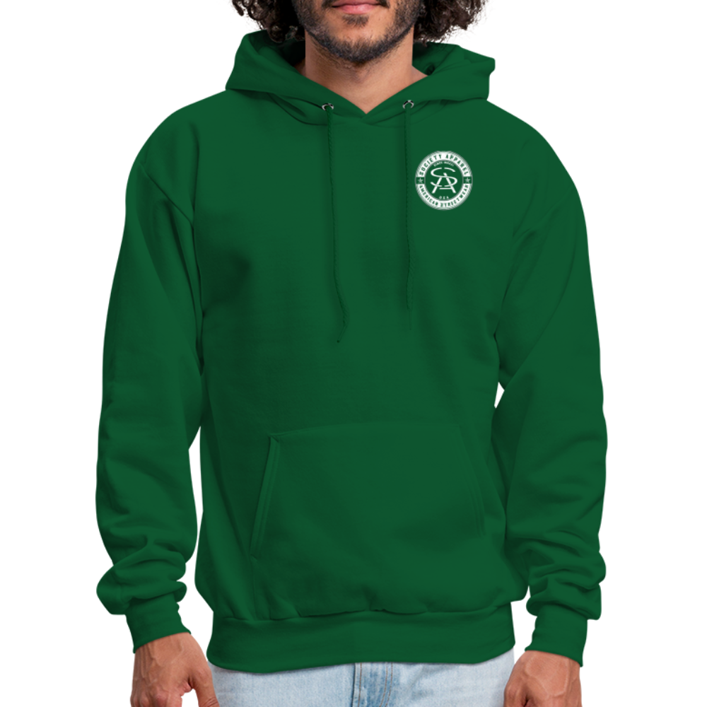 society essentials • sa badge hoodie (white) - forest green