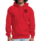 society essentials • sa badge hoodie (black) - red