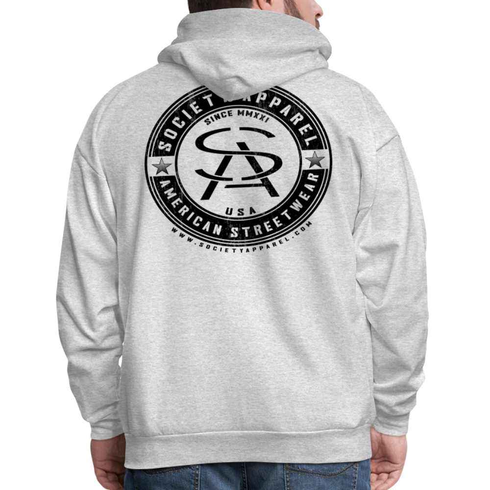 society essentials • sa badge hoodie (black) - ash 