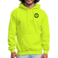 society essentials • sa badge hoodie (black) - safety green