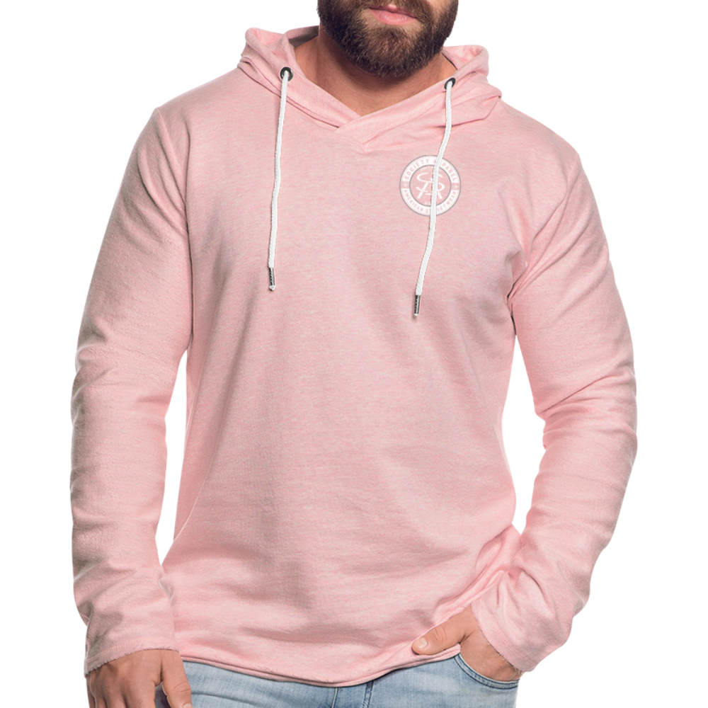 society essentials • sa badge terry hoodie - cream heather pink