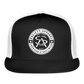 society essentials • sa badge trucker hat (white) - black/white