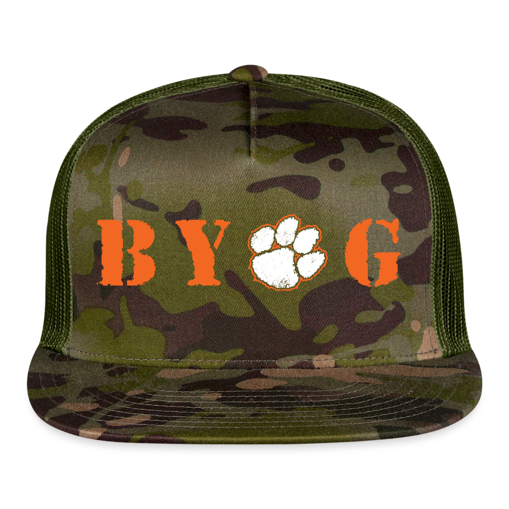 clemson • byog trucker hat - multicam\green