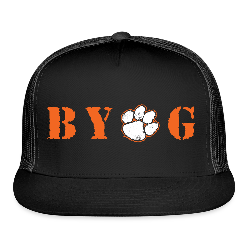 clemson • byog trucker hat - black/black