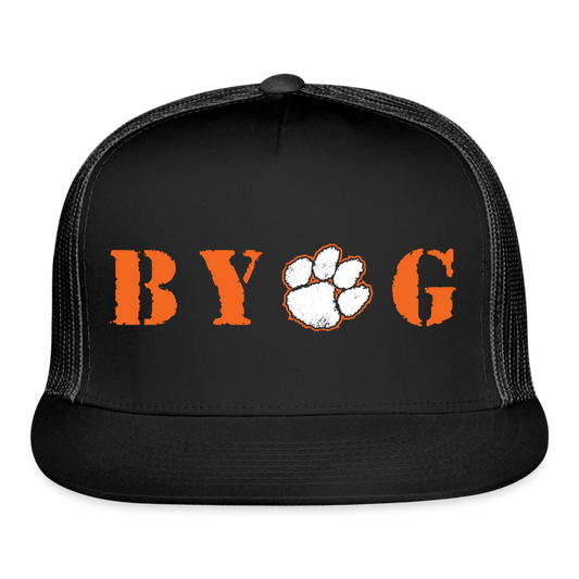 clemson • byog trucker hat - black/black