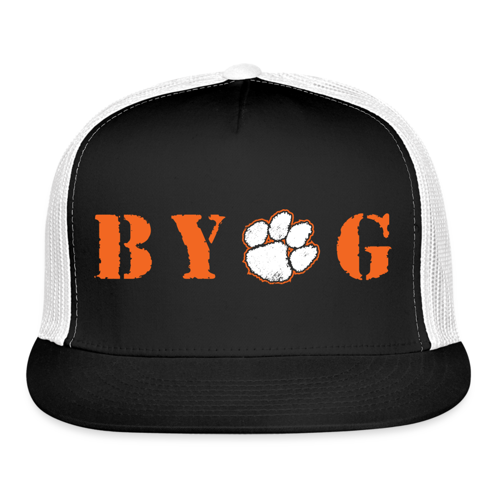 clemson • byog trucker hat - black/white