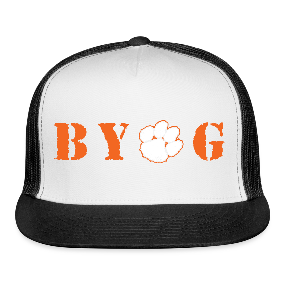 clemson • byog trucker hat - white/black