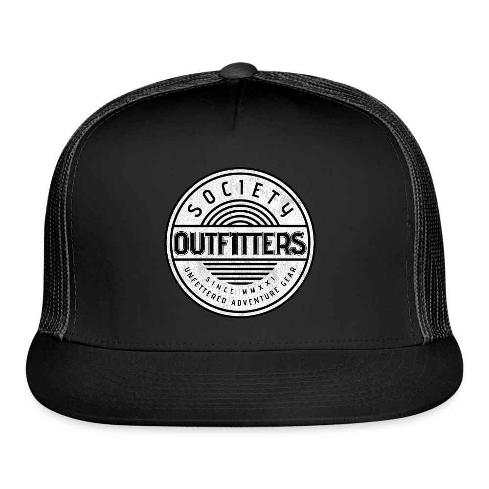 society outfitters • unfettered trucker hat - black/black
