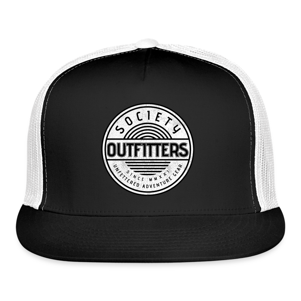 society outfitters • unfettered trucker hat - black/white