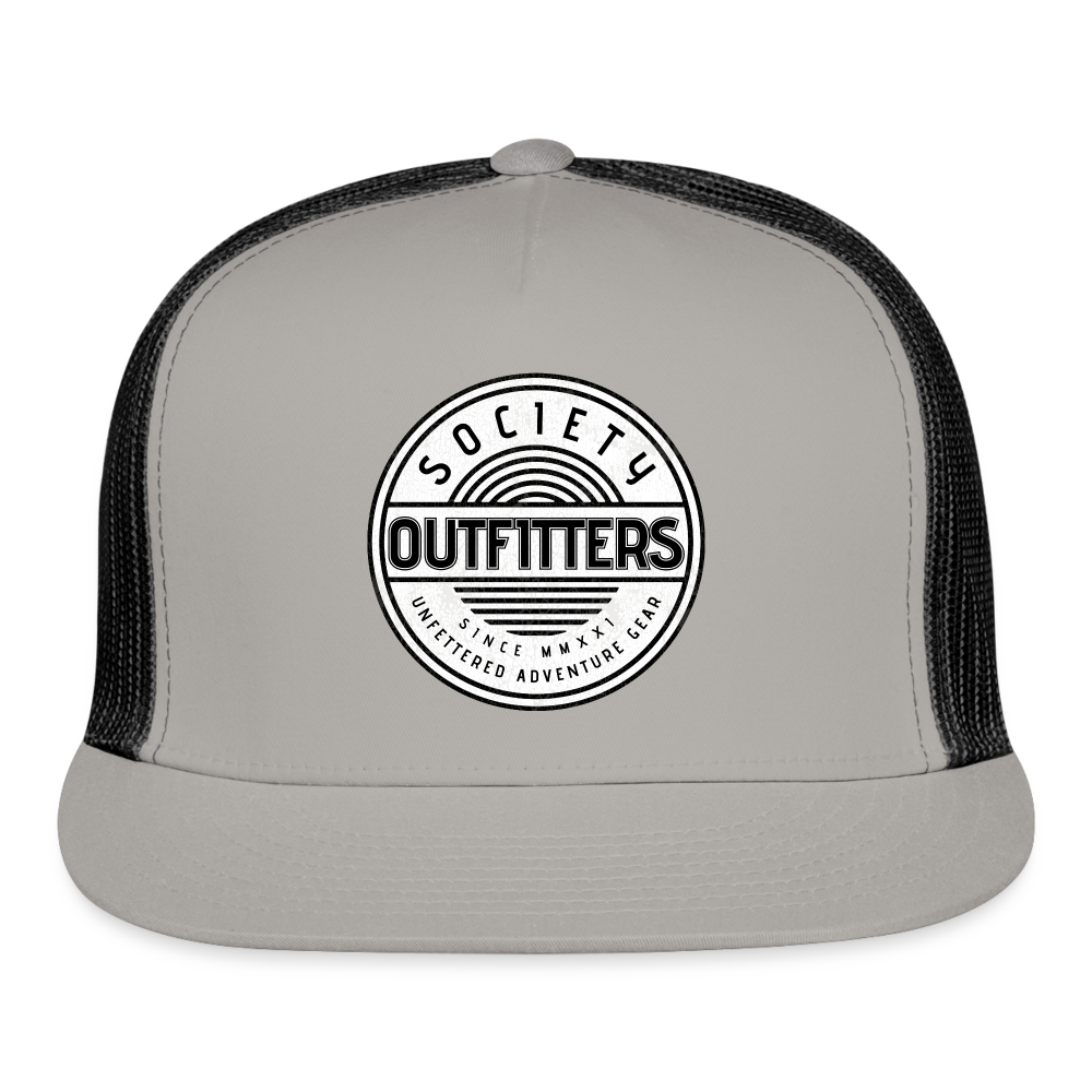 society outfitters • unfettered trucker hat - gray/black