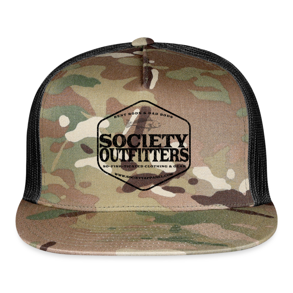 society outfitters • bent rods trucker hat (black) - multicam\black