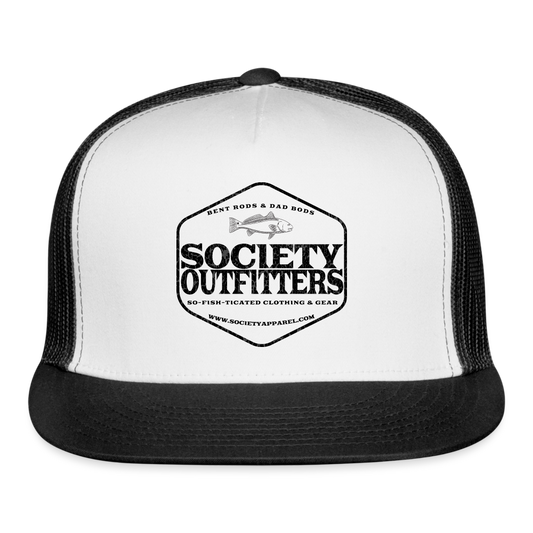 society outfitters • bent rods trucker hat (black) - white/black