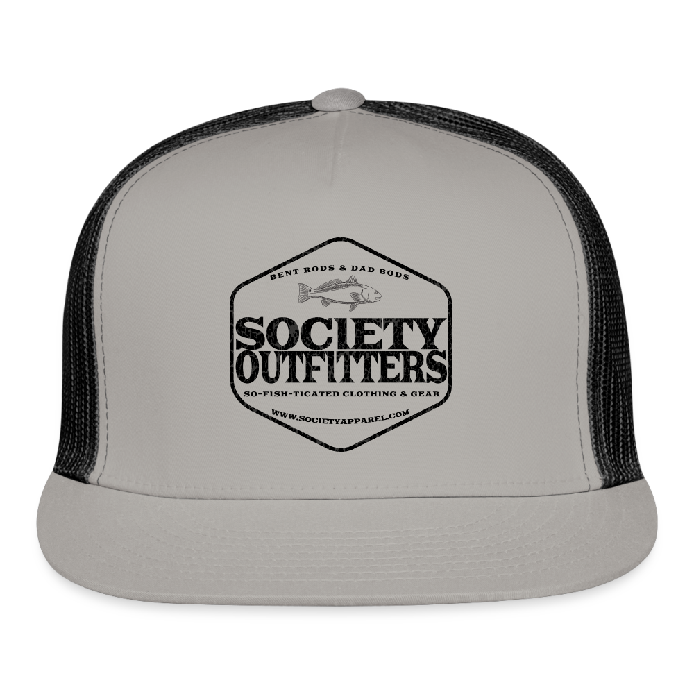 society outfitters • bent rods trucker hat (black) - gray/black