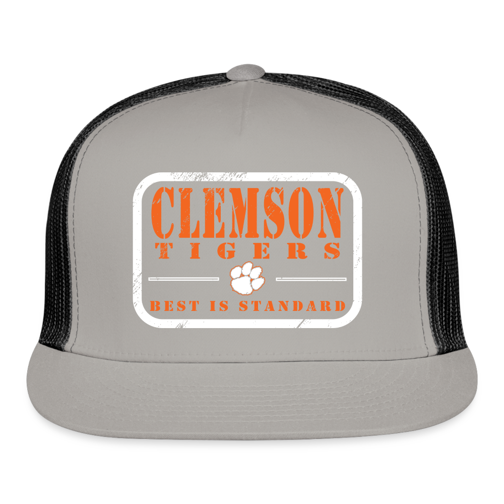 clemson • best is standard trucker hat - gray/black