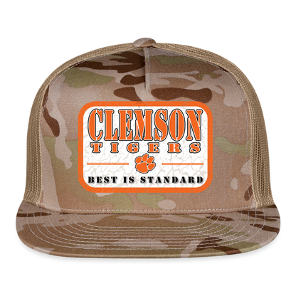clemson • best is standard (white bg) trucker hat - multicam\tan
