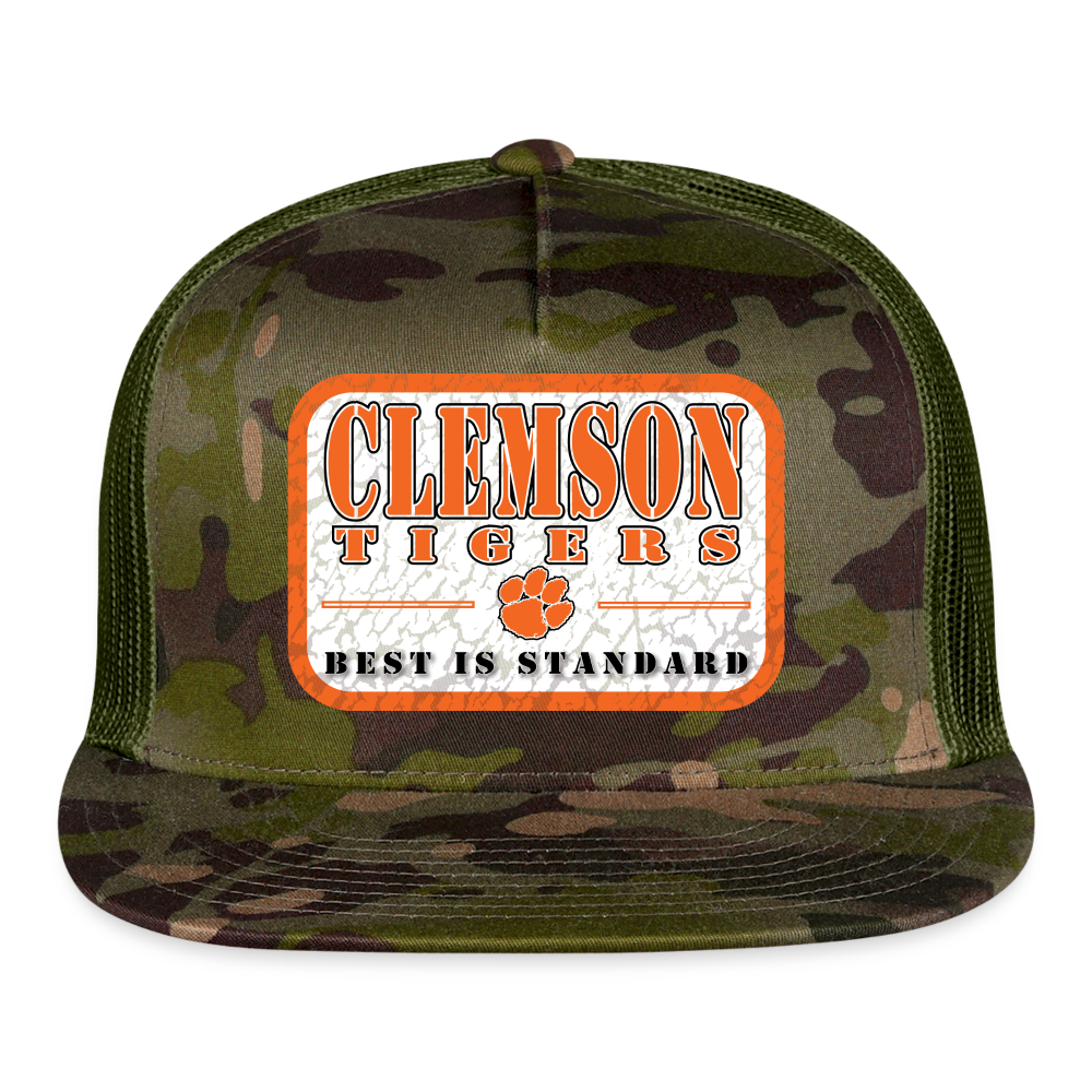 clemson • best is standard (white bg) trucker hat - multicam\green