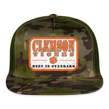 clemson • best is standard (white bg) trucker hat - multicam\green