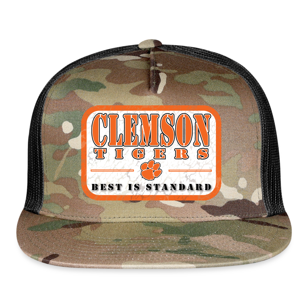 clemson • best is standard (white bg) trucker hat - multicam\black