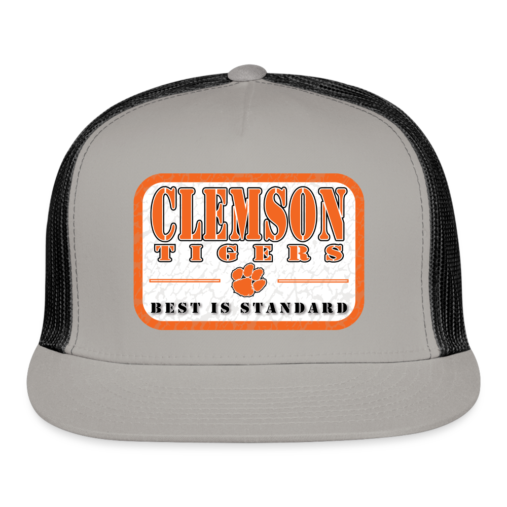 clemson • best is standard (white bg) trucker hat - gray/black