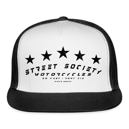 street society • don't die trucker hat (black) - white/black