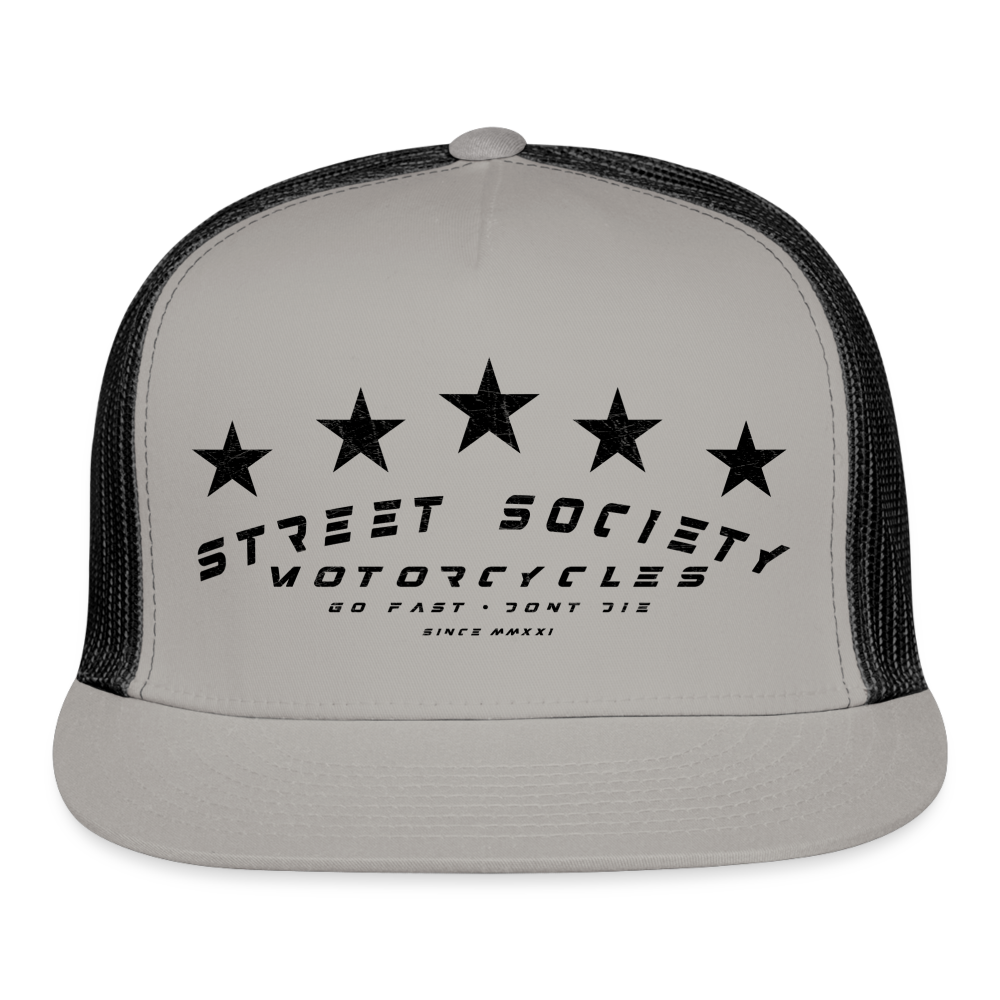 street society • don't die trucker hat (black) - gray/black