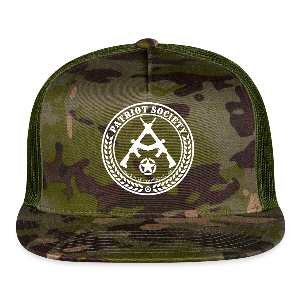 patriot society • cross guns trucker hat - multicam\green