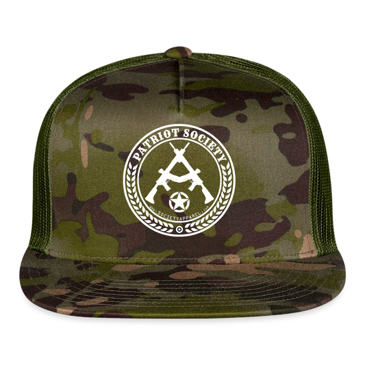 patriot society • cross guns trucker hat - multicam\green
