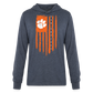 clemson • tiger flag hoodie t-shirt - heather navy