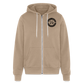 society essentials • sa badge premium zip-up hoodie (black) - tan