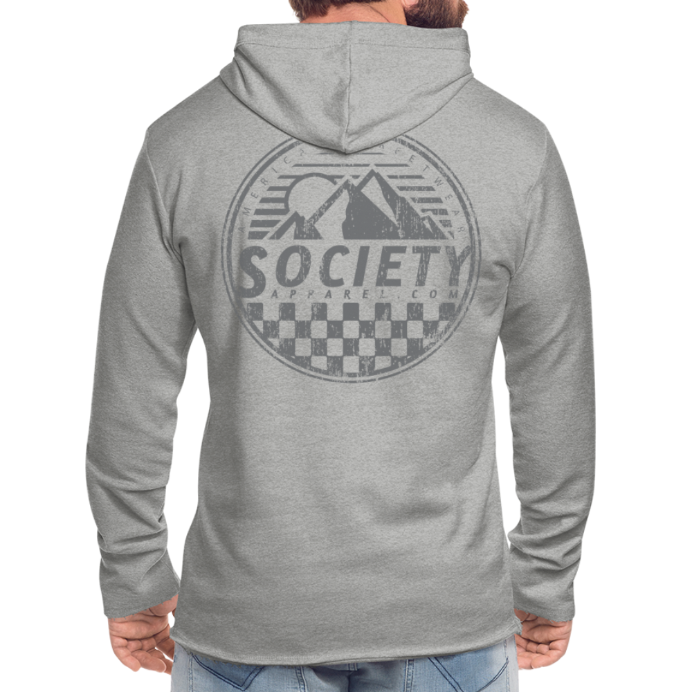society essentials • mountain checker terry hoodie - heather gray
