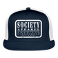 society essentials • white society patch trucker hat - navy/white