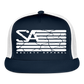 society essentials • white society flag trucker hat - navy/white