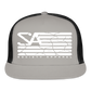 society essentials • white society flag trucker hat - gray/black