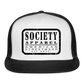society essentials • black society patch trucker hat - white/black