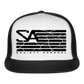 society essentials • black society flag trucker hat - white/black