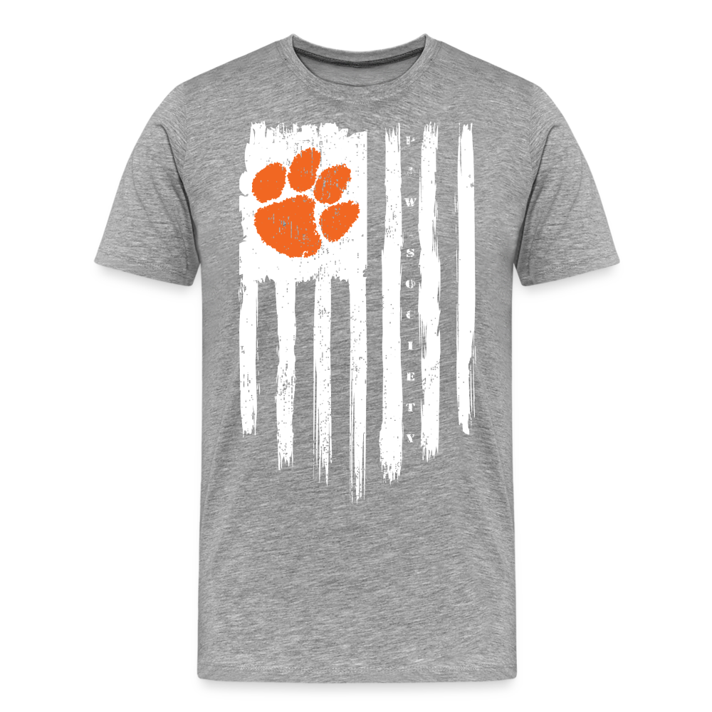 clemson • vertical tiger flag (purple out) - heather gray