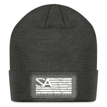 Patch Beanie - charcoal grey