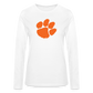 clemson - women's long sleeve paw - white